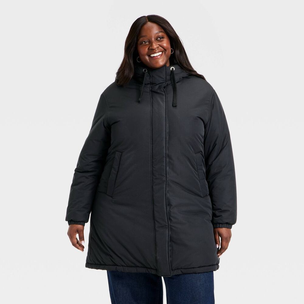 Universal Thread Women's Black Hooded Arctic Parka Winter Jacket size XXL